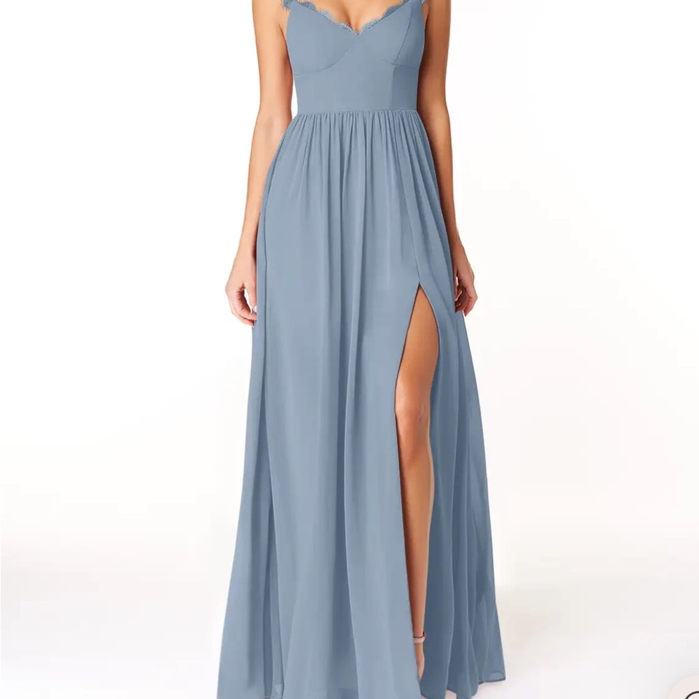 Dusty Blue azazie bridesmaid dress
